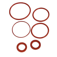 Febco 905-343 1-inch check rubber kit showing replacement check discs and cover O-rings for Series 850/860 double-check valves.