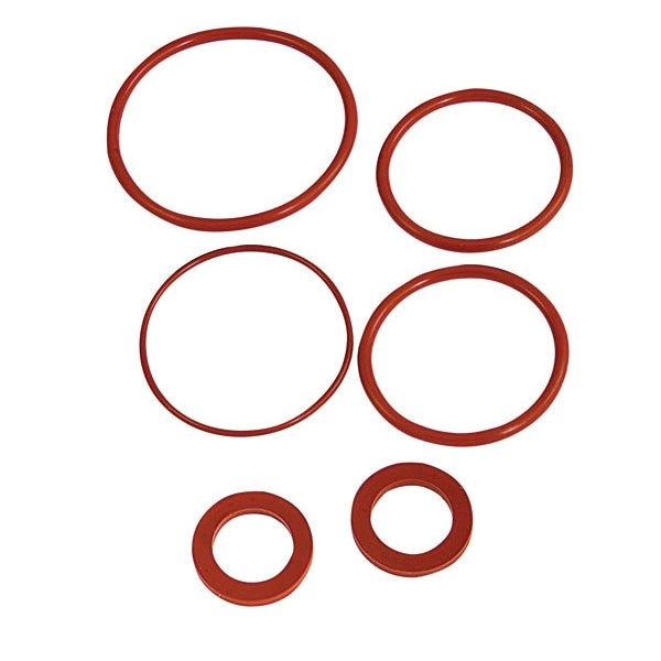 Febco 905-343 1-inch check rubber kit showing replacement check discs and cover O-rings for Series 850/860 double-check valves.