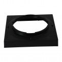 Top view of NDS 930 9 x 9 in. black low-profile catch basin adapter showing the square opening and tapered sides for landscape drainage.