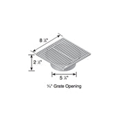 Angled close-up of NDS 9 in. black square grate showing openings, connection hub, and foam polyolefin construction.