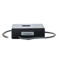 Perspective view of Baseline WaterTec S100 monitor and accessories showing mounting points and connection cable for irrigation systems.