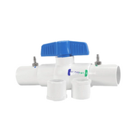 EZ-FLO CBV-300 3-inch coupling with integrated ball valve, illustrating stainless 1/4-inch barbed tubing connection and compact valve body.