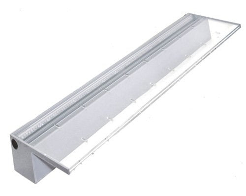 Front view of Atlantic Water Gardens CF36SW Colorfalls 36" SOL White LED spillway showing the 5" lip, integrated LED strip and low-profile stainless housing.