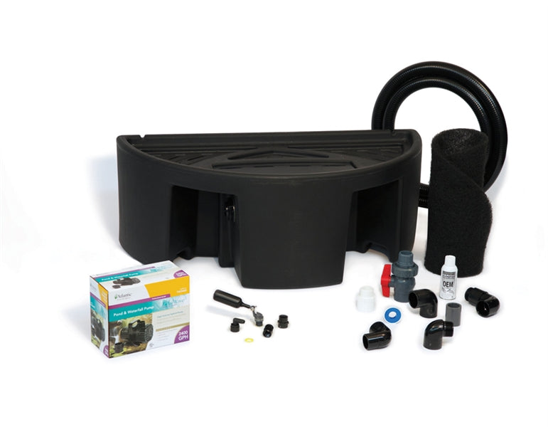 CFBASINKIT24 24-inch Colorfalls basin kit showing one-piece basin, splash mat, flexible PVC tubing and included pump ready for installation
