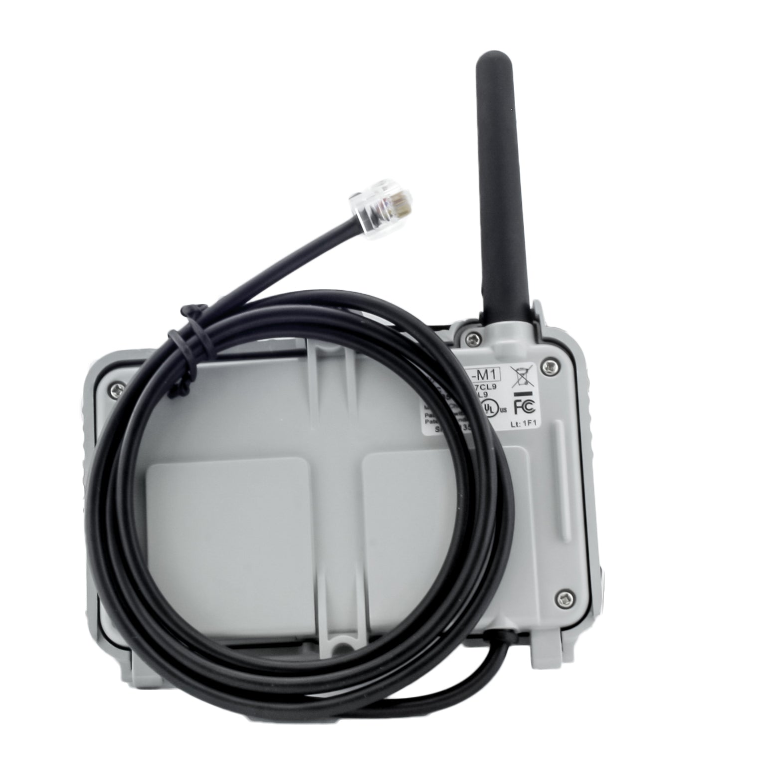 Rear view of Irritrol CL-M1 showing the single plug-in connector and mounting points for easy attachment to compatible controllers.