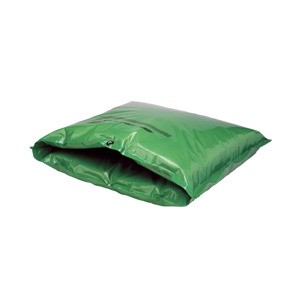 Green DEKORRA R-13 insulated backflow pouch (model 607-GN), waterproof polyethylene cover with sealed seams and grommets.