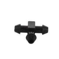 Netafim EDTUBETEE 5mm barbed tee photographed against white background to show overall shape, three-way junction and compact footprint for micro irrigation.