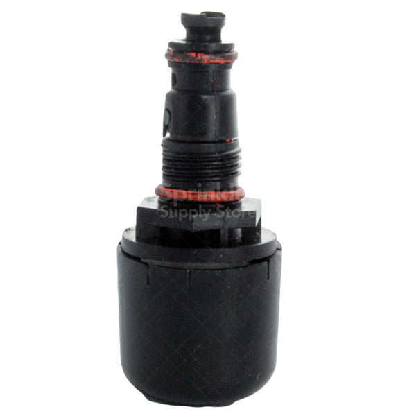 Rear view showing the Schrader-type test port and mounting interface of the Toro EZR-100 EZReg pressure regulator module for pressure verification.