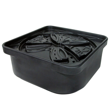 Atlantic Water Gardens FB2400 Oasis 24-inch square fountain basin with recessed plumbing channels and molded support cone, 24 x 24 x 10 inches.