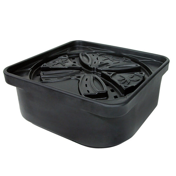 Atlantic Water Gardens FB2400 Oasis 24-inch square fountain basin with recessed plumbing channels and molded support cone, 24 x 24 x 10 inches.