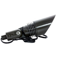 Side view of FX FB 3LED uplight in bronze metallic finish illustrating ProAim adjustability and included 10-inch ABS slotted spike for ground mounting.
