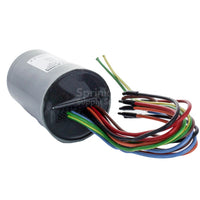 FD401TURF field decoder mounted near valve wiring; compact 3.94 in × 2.56 in gray housing for buried irrigation installations.