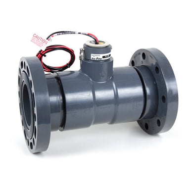 Rain Bird FS150P 1-1/2 in PVC tee flow sensor, angled view showing tee body and sensor housing for irrigation.