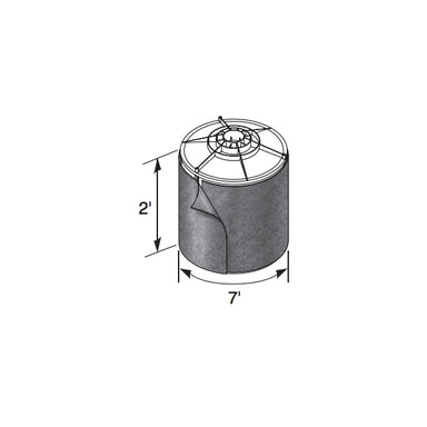 NDS FWFF67 black porous non-woven geotextile filter wrap, 7 ft × 2 ft, used with Flo-Well dry well systems.