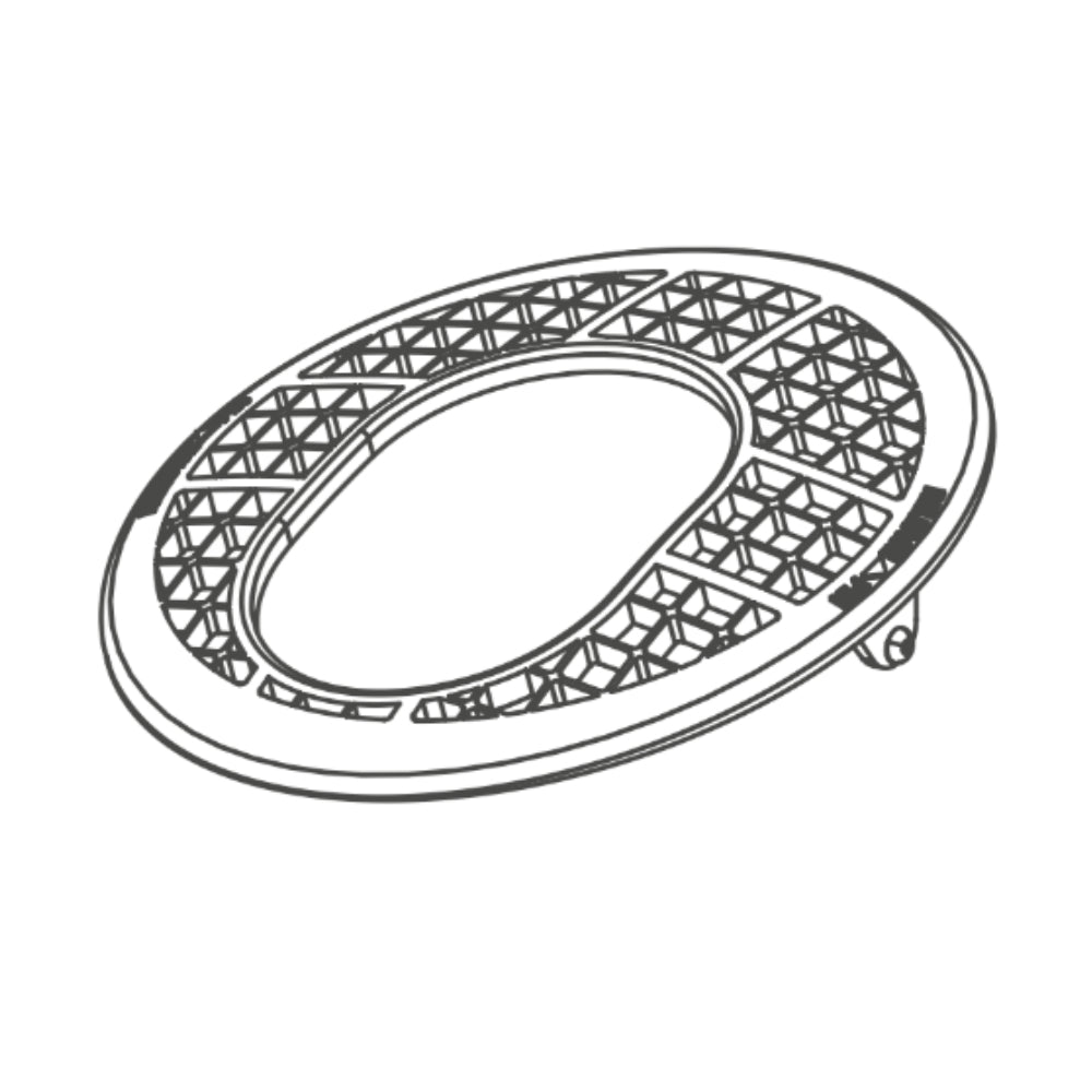 Replacement FX Hunter grid (SKU 760700) front view — circular PE fixture grid insert for landscape lighting.