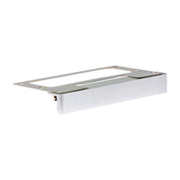 Front-angle view of LF ZDC under-cap hardscape wall light in Light Silver finish, showing die-cast body, integrated LEDs and mounting bracket.
