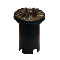 FX Luminaire RP in‑ground well light with ring faceplate in Camo Bronze finish; compact subterranean fixture shown without lamp, top view for installation context.