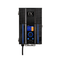 Front view of FX Luxor LUX-300 300W ZDC transformer controller in matte gray showing control panel and wiring terminals, outdoor-rated enclosure.