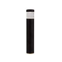FX PM Luxor ZDC path light in Flat Black finish highlighting integrated LED cluster, parabolic reflector, and low-voltage wiring for landscape installations.