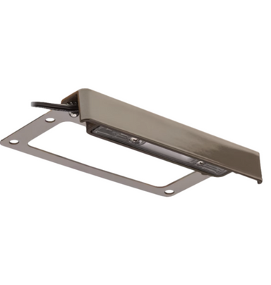 FX LF wall light in Bronze Metallic finish, front view showing integrated LED faceplate, mounting bracket, and compact housing for under-cap installation.