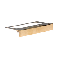 LF wall light in Natural Brass finish, die-cast brass housing and stamped faceplate, positioned beneath a capstone to highlight hardscape texture.