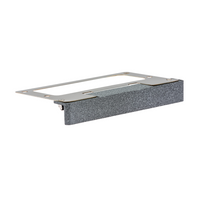 LF wall light in Weathered Iron finish, die-cast brass housing, low-profile under-cap design mounted on textured stone wall, front view.