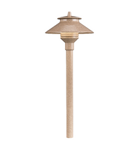 Desert granite FX PL Path Light LED top assembly photographed at angle to show color, LED lens, and mounting details.