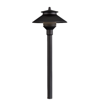 Flat black FX PL Path Light LED top assembly displayed upright, showing fixture head, finish texture, and LED opening.