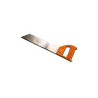 Close-up of Dawn GS13 blade teeth and handle detail, highlighting tooth geometry and blade length for cutting PVC and ABS pipe.