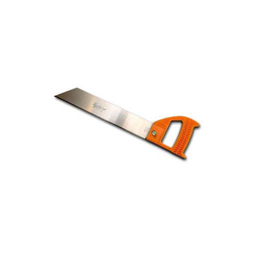 Close-up of Dawn GS13 blade teeth and handle detail, highlighting tooth geometry and blade length for cutting PVC and ABS pipe.