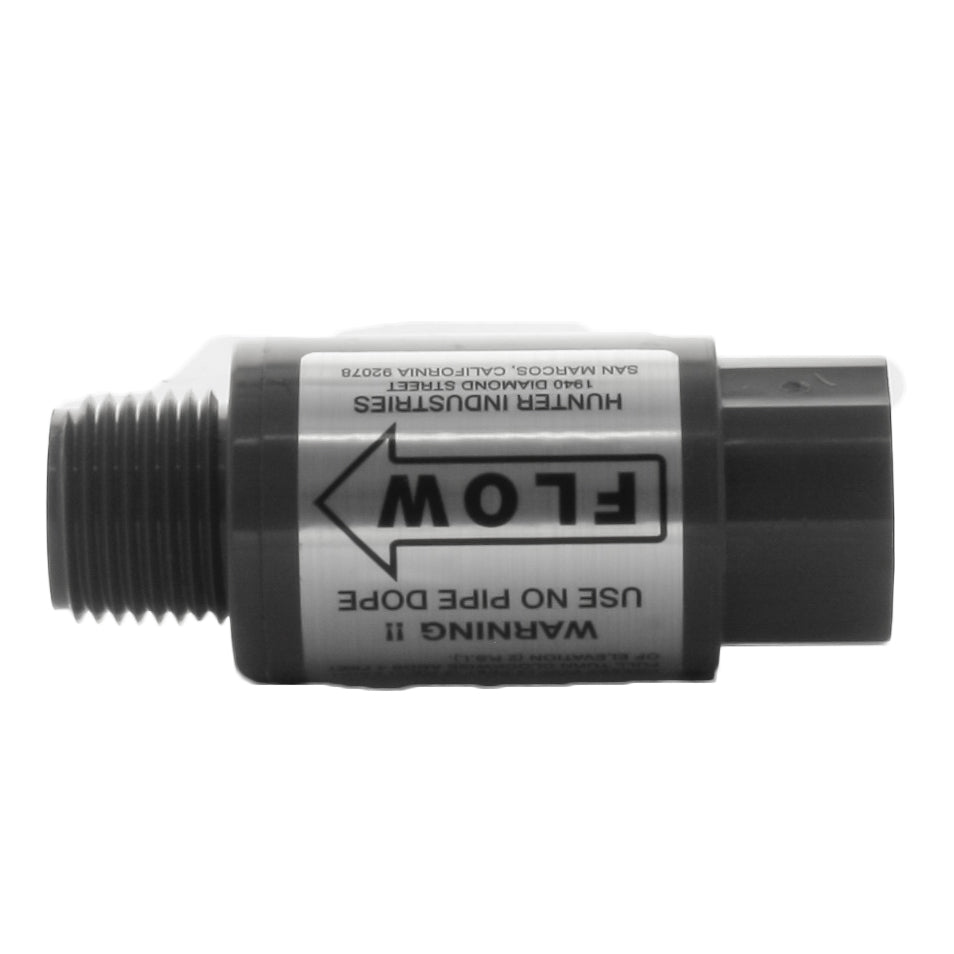 Group photo showing HCV check valve family; HC-75F-75M in foreground with visible inlet and outlet connections.