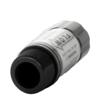 Angled view of Hunter HCV check valve HC-75F-75M highlighting the top-access adjustment mechanism.
