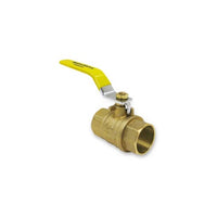 Photo of 1-inch HFBV6-100S no-lead chrome-plated brass sweat ball valve showing valve body and lever handle for identification and installation reference.