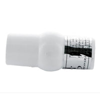 Side profile of the 4" PVC slip x slip ball valve highlighting socket ends and compact full-port design.