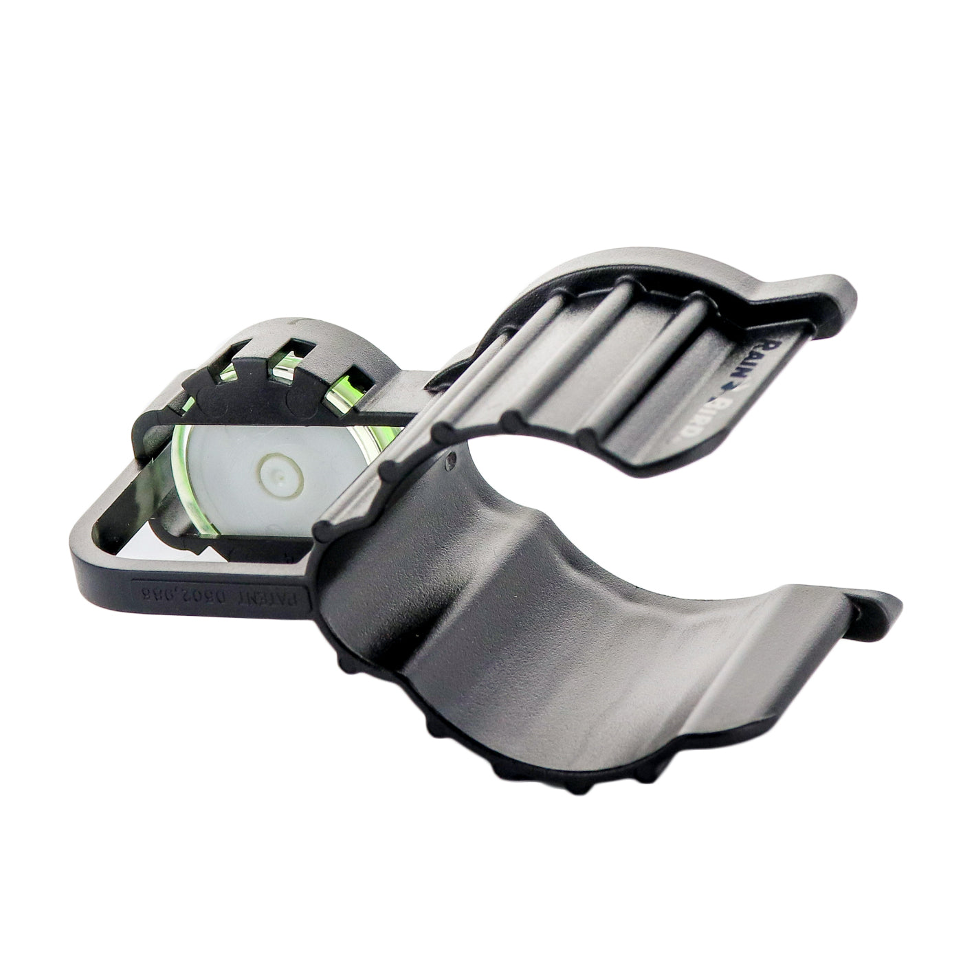 Tool and bubble level aligned to demonstrate leveling a rotor head for correct elevation and spray coverage.