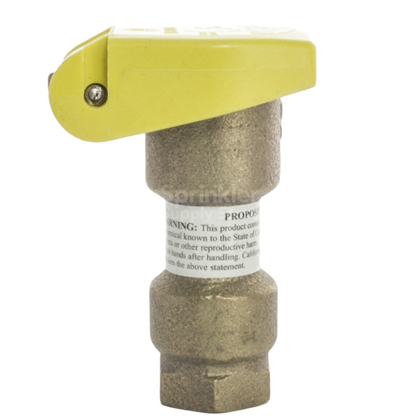 Angle photo of Hunter HQ-3RC quick coupler displaying the one-piece red brass body, stainless hardware, and spring-loaded rubber cover.