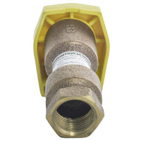 Hunter HQ-3RC quick coupler installed in-ground with visible two slots and yellow rubber lid; designed for easy key engagement and durability.