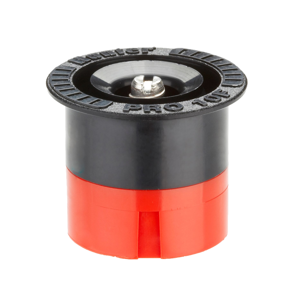 Hunter Pro Fixed Nozzle 10F — 10 ft radius full-circle model image showing nozzle top color and full pattern design for turf coverage.