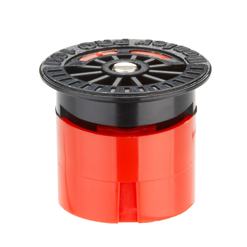 Hunter Pro Fixed Nozzle 10H — 10 ft radius half-circle model image, red-colored top and nozzle geometry visible for planning and installation.