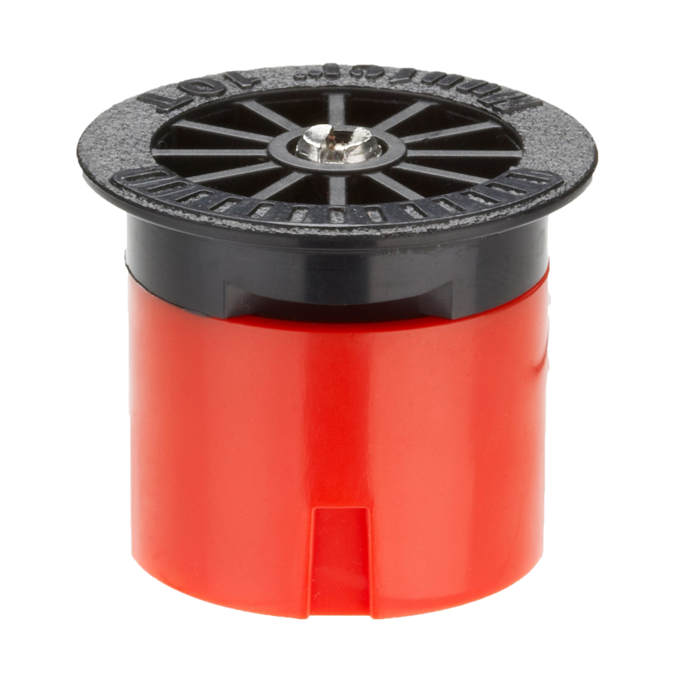 Hunter Pro Fixed Nozzle 10T — 10 ft radius third-circle model, red nozzle top visible, close-up shows product identification and profile.