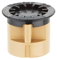 Close-up of Hunter 2' short-radius micro spray nozzle (2Q) showing quarter-circle 90° spray pattern and 1/2-inch female thread connection.