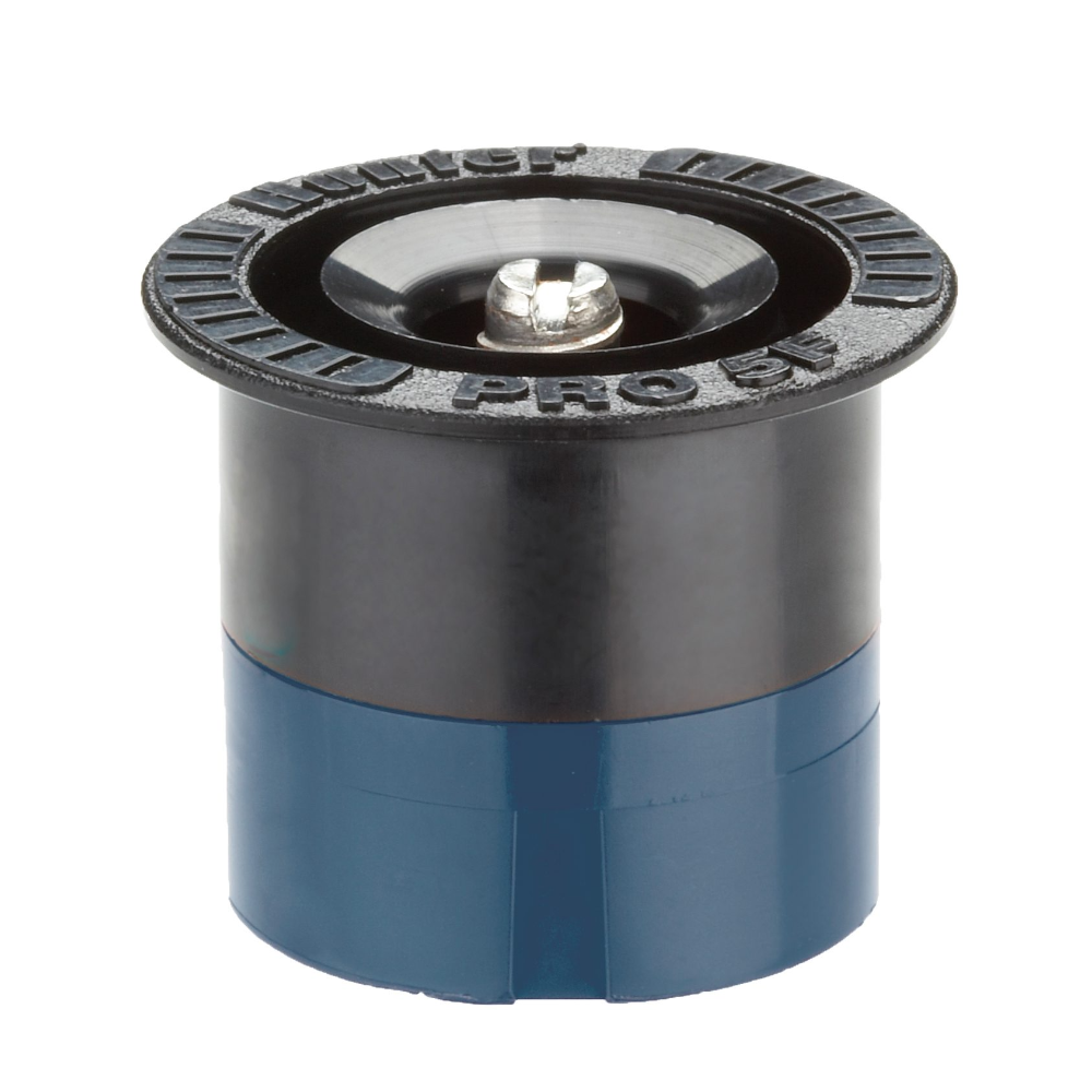Hunter Pro Fixed Nozzle H5F — 5 ft radius full-circle model, blue-colored top visible, product angle and identification shown.