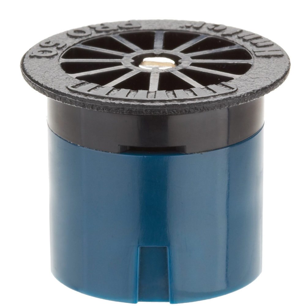 Hunter Pro Fixed Nozzle H5Q — 5 ft radius quarter-circle model with blue top shown from above, product image and label.