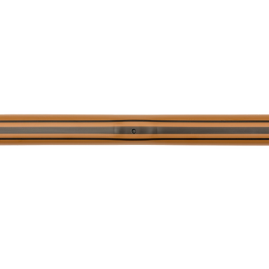 Close-up product photo of Hunter HDL dripline (250 ft) highlighting emitter placement, tubing profile (0.660" OD x 0.560" ID), and color-coded stripe for 0.9 GPH.