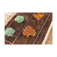 Lengthwise view of black HDL dripline blank tubing uncoiled to display diameter and wall profile for use as a supply line in drip irrigation.