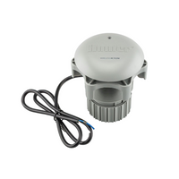 Hunter WHCFLOW kit: transmitter and receiver with wiring harness and battery pack shown on white background.