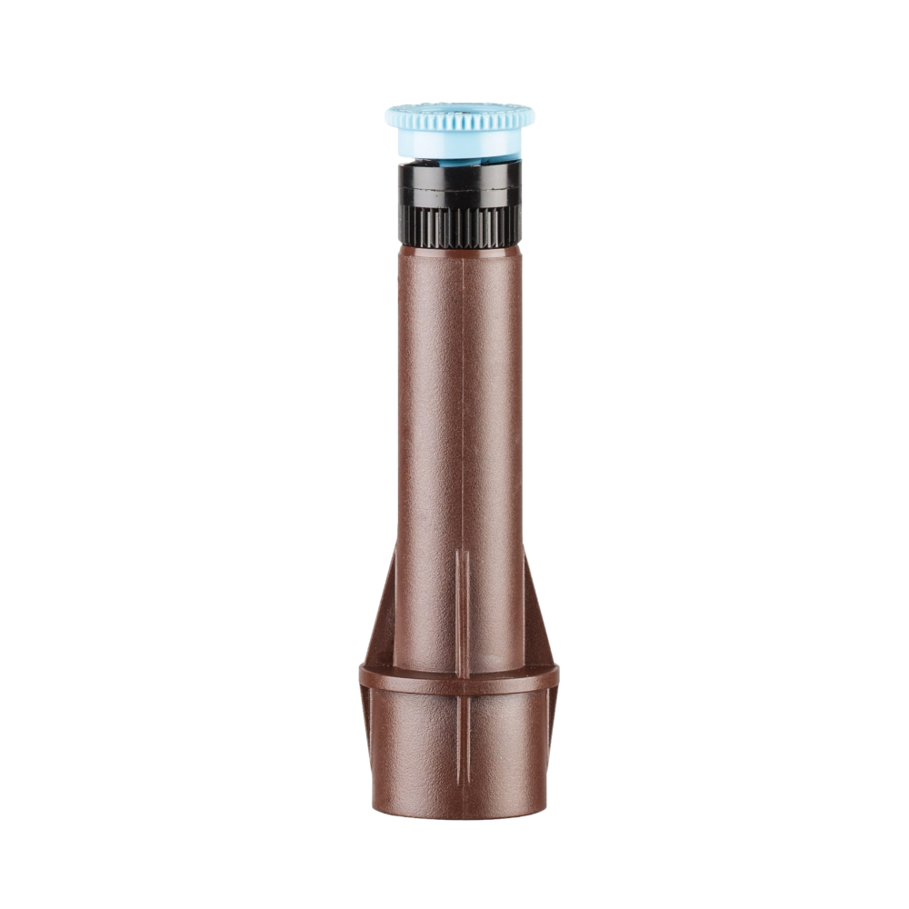 Hunter PRO-SPRAY PRS30 shrub adapter with brown cap, 1/2" inlet and integrated regulator offering pressure control for low-profile irrigation applications.
