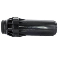 Side view of Hunter I-40 stainless-steel rotor partially extended, showing pop-up height and exposed nozzle ports against neutral background.