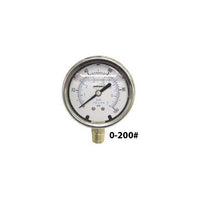 American Granby ILPG20025-4L 2.5-inch stainless steel liquid-filled pressure gauge, 0–200 PSI, 1/4-inch lower MIP.
