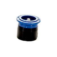 Close-up of blue Irritrol IPN-10H I-PRO 10' half fixed spray nozzle showing color-coded top, ribbed edge, and removable screen filter for maintenance.